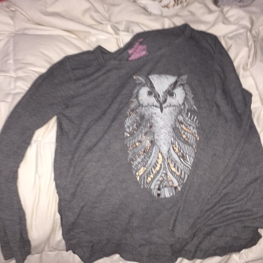 Gray pajama dress with owl